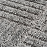 Detailfoto van Art zilver japandi geruit vloerkleed