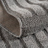 Close-up van Art zilver japandi geruit vloerkleed