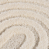 Detailfoto van Vloerkleed 'Zen Arches' – Cream Japandi Design met Textuur