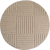 Ronde Art Beige Japandi Geruit Vloerkleed