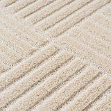Detailfoto van Art Creme Japandi Geruit Vloerkleed