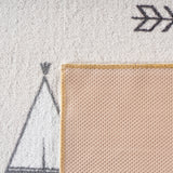 Achterkant kindervloerkleed COCO crème – latex antislip rug detail
