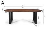 SALE - Tafel 'Tommy' 220x100 cm Deens Ovaal U-Poot Mango hout Bruin