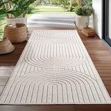 Japandi Abstract Design Vloerkleed Crème