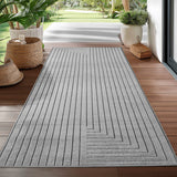 Japandi Vloerkleed Geometrisch Grijs