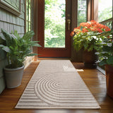 Desert Beige Geweven Japandi Vloerkleed Indoor/Outdoor Tapijt Tuinkleed