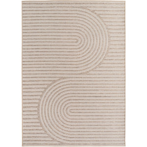 Desert Beige Geweven Japandi Vloerkleed Indoor/Outdoor Tapijt Tuinkleed