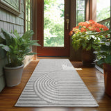 Desert Gray/Grijs Geweven Japandi Vloerkleed Indoor/Outdoor Tapijt Tuinkleed
