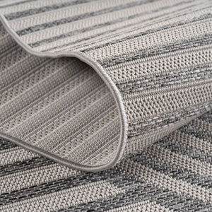 Desert Gray/Grijs Geweven Japandi Vloerkleed Indoor/Outdoor Tapijt Tuinkleed