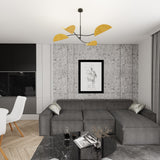 Plafondlamp LOTUS Geel/Goud – 4-Lichts Design Lamp