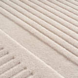 Japandi 3D Laagpolig vloerkleed Creme voor de Luxe look