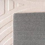 Japandi Laagpolig Vloerkleed Cream 3D 