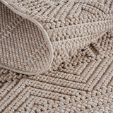 Geweven Vloerkleed Helix - Druk Geometrisch Patroon Beige