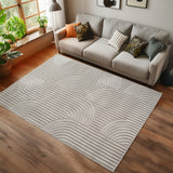 Geweven Vloerkleed Helix Creme - Abstract Golvend Design