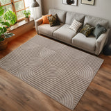 Geweven Vloerkleed Helix Beige - Abstract Golvend Design