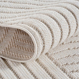 Geweven Vloerkleed Helix Creme - Abstract Golvend Design