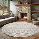 Cream Rund Wnkel Vloerkleden