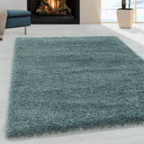 Sydney Shaggy Aqua/Blauw Vloerkleed Hoogpolig Zachte Tapijt