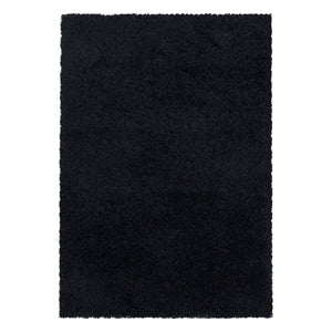 Sydney Shaggy Black/Zwart Vloerkleed Hoogpolig Zachte Tapijt