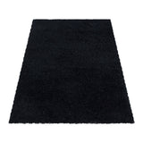 Sydney Shaggy Black/Zwart Vloerkleed Hoogpolig Zachte Tapijt