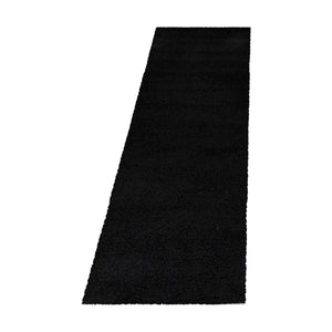 Sydney Shaggy Black/Zwart Vloerkleed Hoogpolig Zachte Tapijt