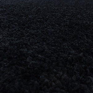 Sydney Shaggy Black/Zwart Vloerkleed Hoogpolig Zachte Tapijt