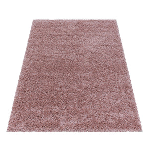 Sydney Shaggy Rose/Roze Vloerkleed Hoogpolig Zachte Tapijt Effen
