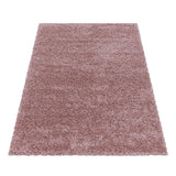 Sydney Shaggy Rose/Roze Vloerkleed Hoogpolig Zachte Tapijt Effen