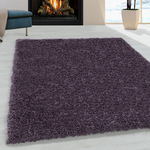 Sydney Shaggy Violet Vloerkleed Hoogpolig Zachte Tapijt Effen
