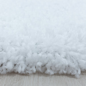 Sydney Shaggy White/Wit Vloerkleed Hoogpolig Zachte Tapijt Effen