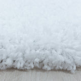 Sydney Shaggy White/Wit Vloerkleed Hoogpolig Zachte Tapijt Effen