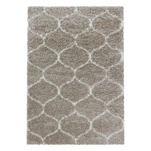 Salsa Shaggy Beige Vloerkleed Hoogpolig Zachte Tapijt Berber Stijl