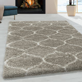 Salsa Shaggy Beige Vloerkleed Hoogpolig Zachte Tapijt Berber Stijl