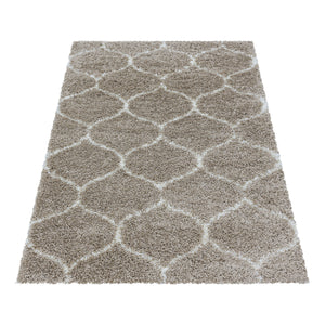 Salsa Shaggy Beige Vloerkleed Hoogpolig Zachte Tapijt Berber Stijl