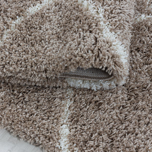 Salsa Shaggy Beige Vloerkleed Hoogpolig Zachte Tapijt Berber Stijl