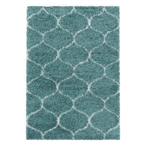 Salsa Shaggy Blue/Blauw Vloerkleed Hoogpolig Zachte Tapijt Berber Stijl