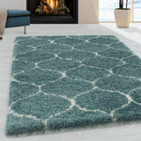 Salsa Shaggy Blue/Blauw Vloerkleed Hoogpolig Zachte Tapijt Berber Stijl