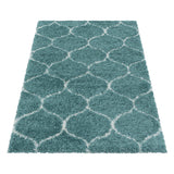 Salsa Shaggy Blue/Blauw Vloerkleed Hoogpolig Zachte Tapijt Berber Stijl