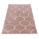 Salsa Shaggy Rose/Roze Vloerkleed Hoogpolig Zachte Tapijt Berber Stijl