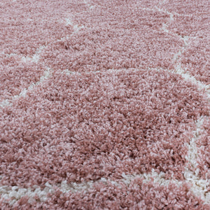 Salsa Shaggy Rose/Roze Vloerkleed Hoogpolig Zachte Tapijt Berber Stijl