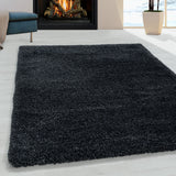 Fluffy Shaggy Antraciet Vloerkleed Hoogpolig Zachte Trendy Tapijt