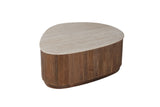 Salontafel 'Nolan' 100 cm Mango hout met Travetin Beige