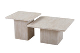Set van 2 Salontafels 'Bobby' Decor travertin Beige