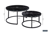 Salontafel 'Boston' Decor Glas Marmer Zwart