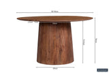 Tafel 'Miguel' 130 cm Rond Mango hout Lichtbruin