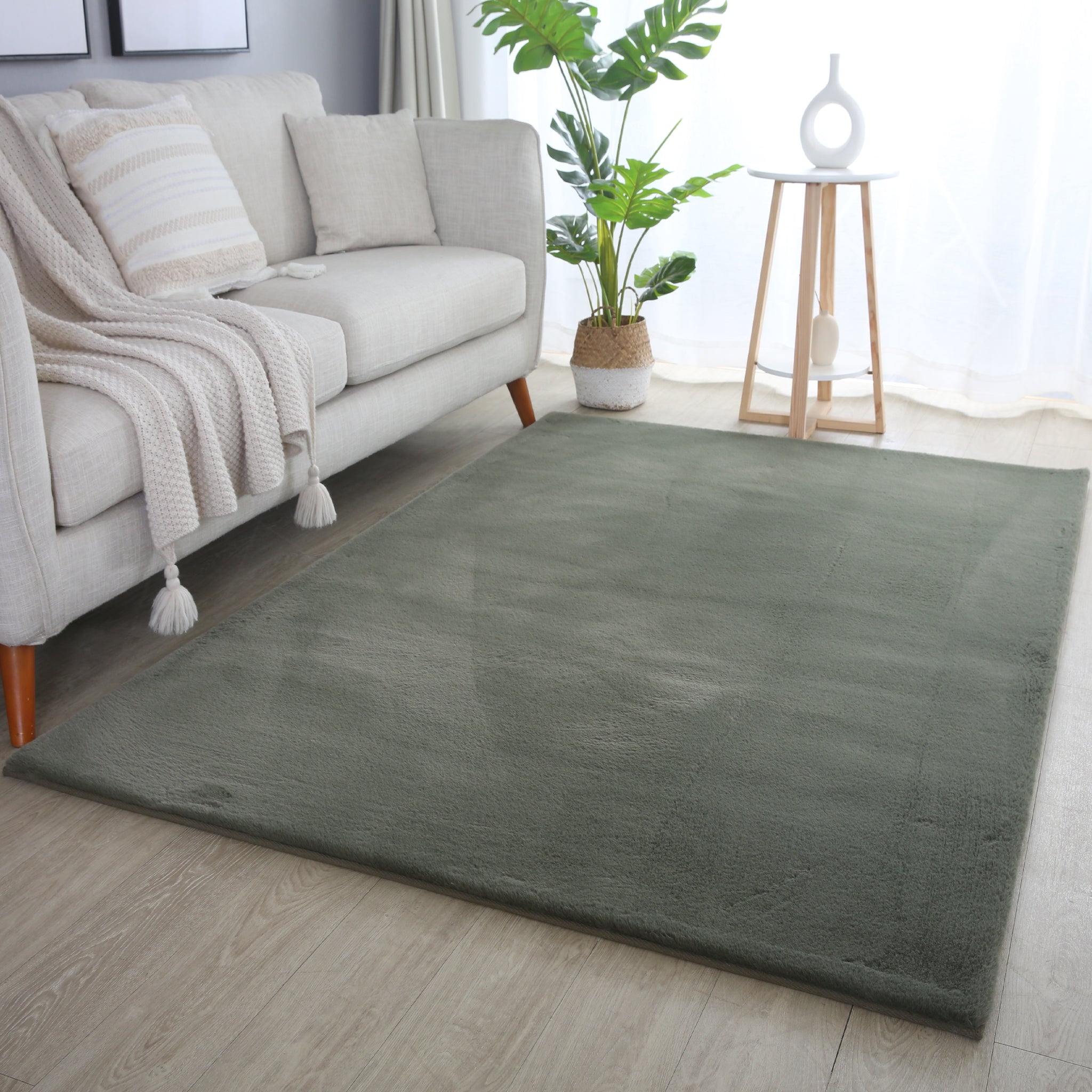 Fluffy Supersoft 5100 Green/Groen Vloerkleed Hoogpolig Extra Zachte Trendy Tapijt
