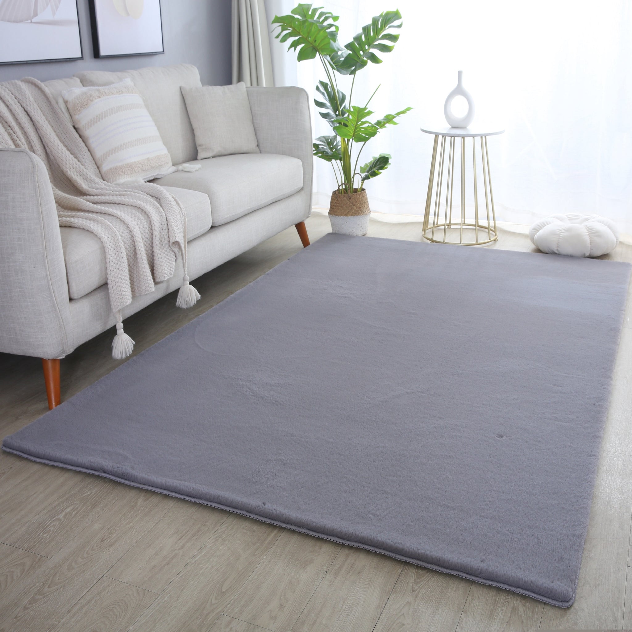 Fluffy Supersoft 5100 Grey/Grijs Vloerkleed Hoogpolig Extra Zachte Trendy Tapijt