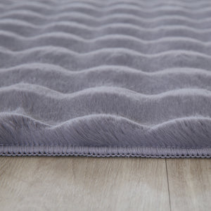 Ambiance Fluffy Soft 5110 Grey/Grijs 3D Vloerkleed Hoogpolig Effen Kleur