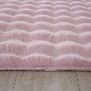 Ambiance Fluffy Soft 5110 Rose/Roze 3D Vloerkleed Hoogpolig Effen Kleur