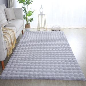 Ambiance Fluffy Soft 5110 Silver/Zilver 3D Vloerkleed Hoogpolig Effen Kleur
